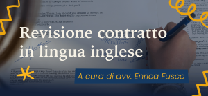 Revisione contrattuale in lingua inglese